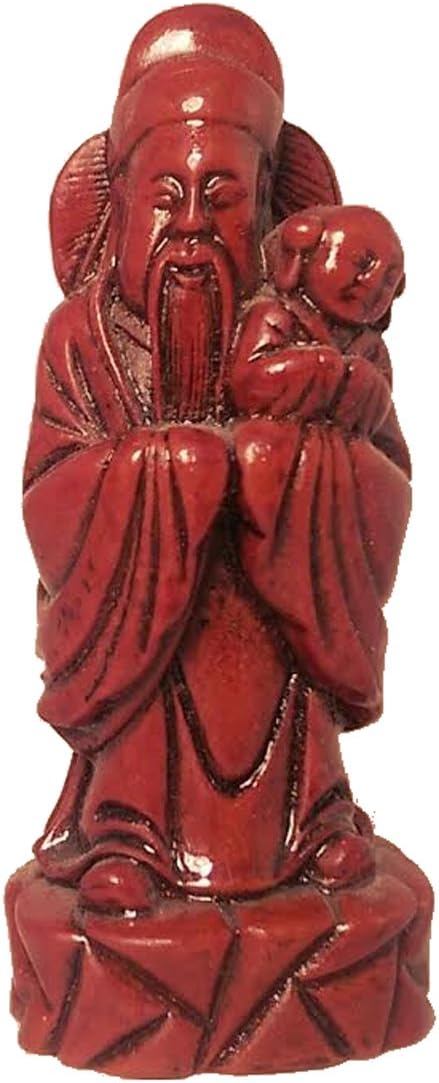 1721 - 4" Red Soapstone Fuk God - Child - [Z-73]