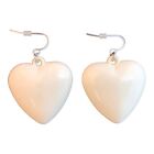 17314 - White Heart Hook Earrings