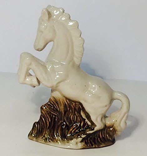 17342 - 7" White Ceramic Horse Rearing - [Z-05]