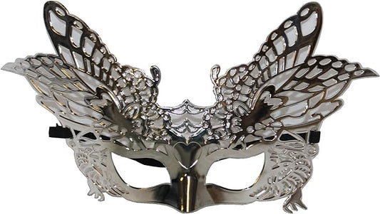 1742 - Silver w/Design Masquerade Mask - |R-86|