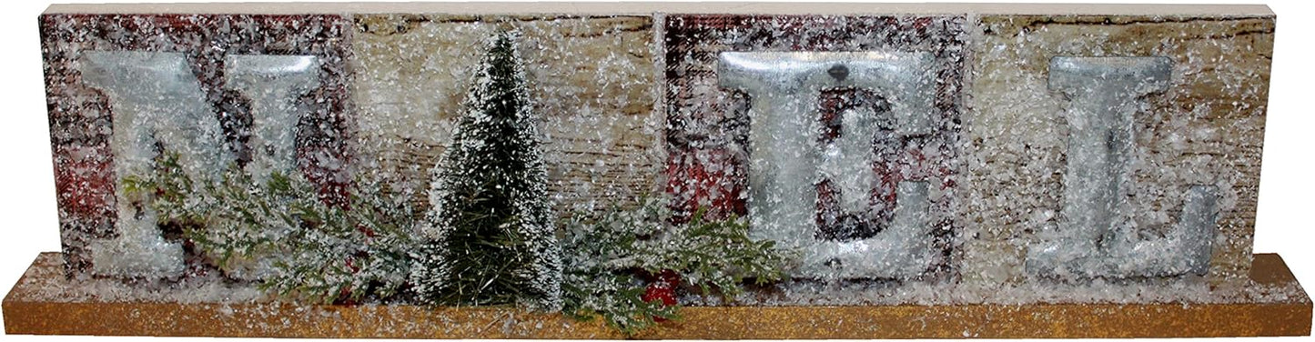 1767 - Noel Christmas 12-Inch Sign Decor w/Tree |Pod 2-59|