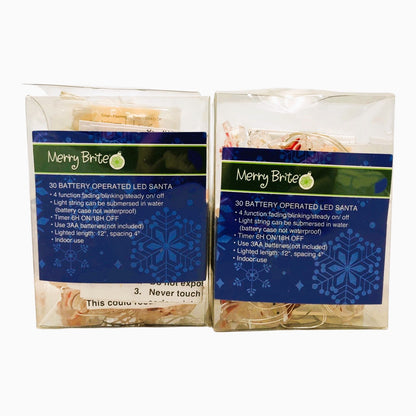 1770 - Santa 30 Battery Lights Set of Two - |G-42|