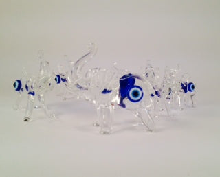 1772 - 7pc Clear Glass Elephant Set - |Z-75|