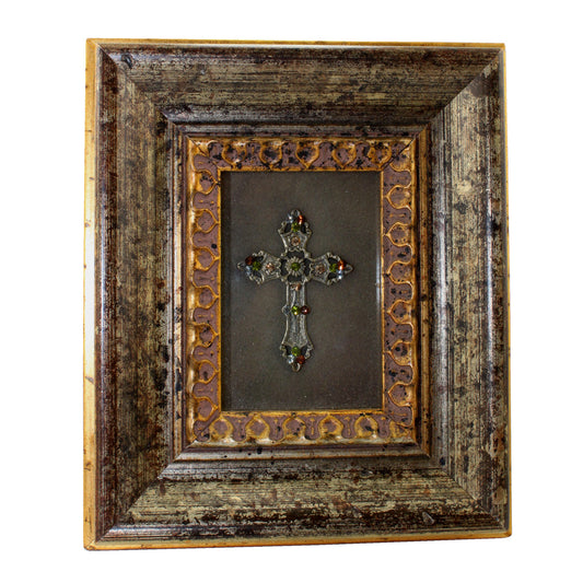 1774 - 6" Framed Gold Cross Picture - |TBD|