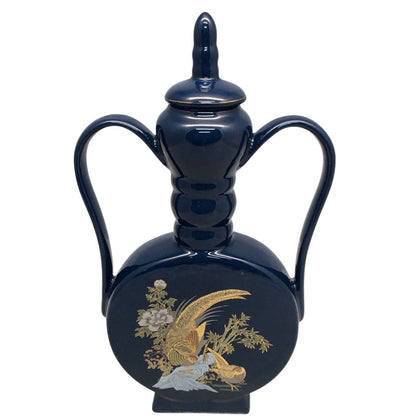 1796 - 10-Inch Vase WIRH  Handles and Top in Blue  WITH PHOENIX BIRDS |22-12|