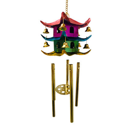 18012 - 5" Three Tier Two House Pagoda Windchime |12-18|
