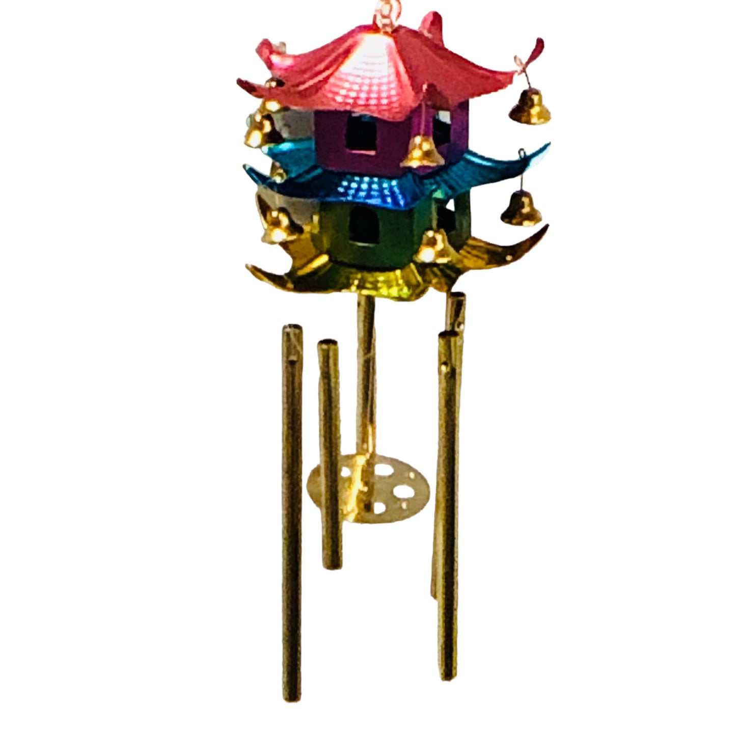 18012 - 5" Three Tier Two House Pagoda Windchime |12-18|