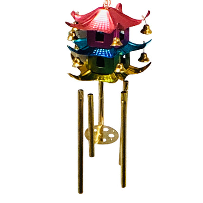18012 - 5" Three Tier Two House Pagoda Windchime |12-18|