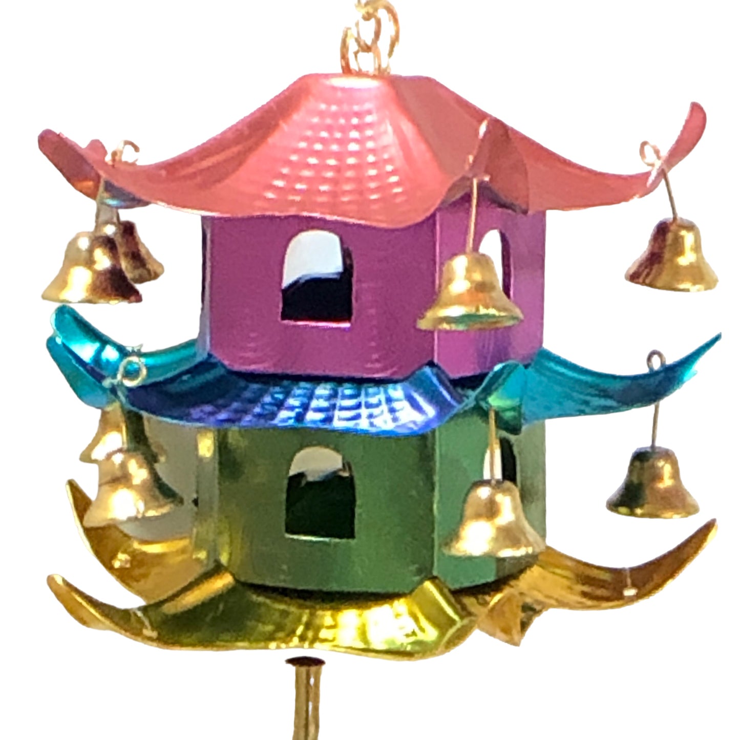 18012 - 5" Three Tier Two House Pagoda Windchime |12-18|