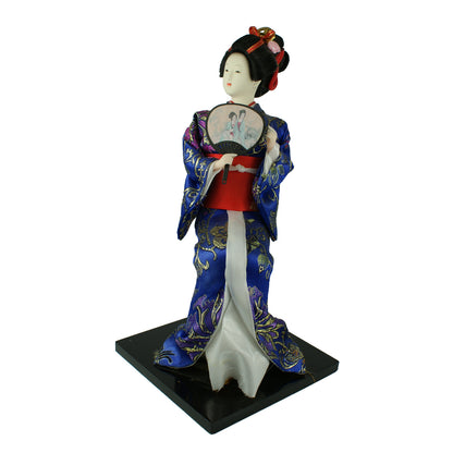 1803 - 11" Blue Geisha Doll w/Fan Siti - |X-13|