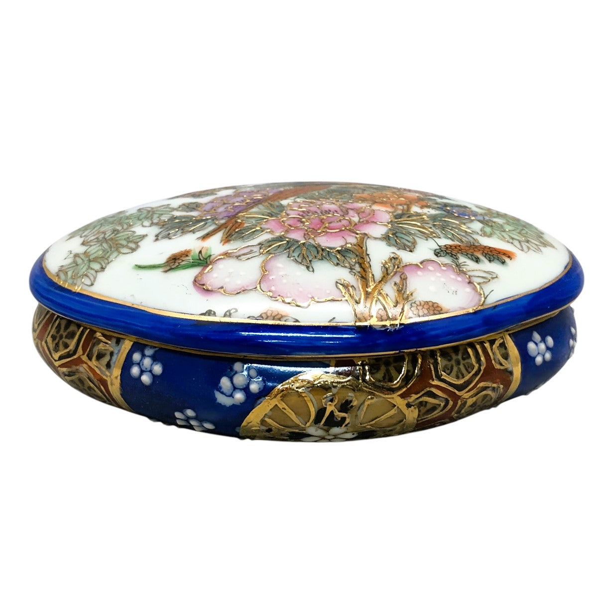18157 - Elegant 5.5 Inch Satsuma Bird Design Trinket Box for Home and Garden Decor |19-27|