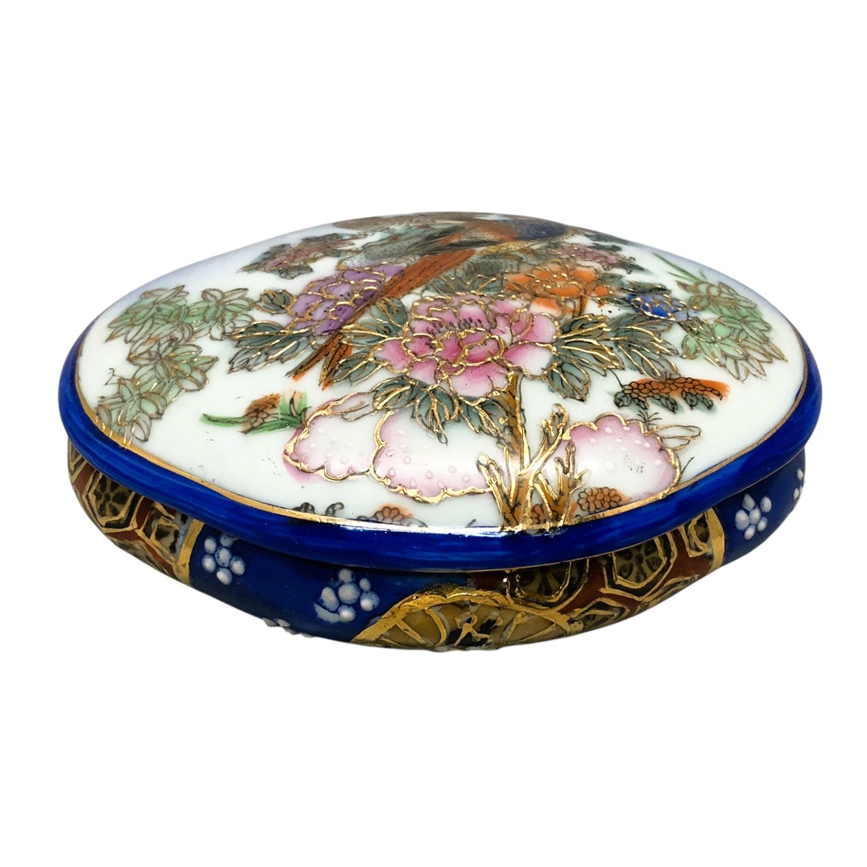 18157 - Elegant 5.5 Inch Satsuma Bird Design Trinket Box for Home and Garden Decor |19-27|