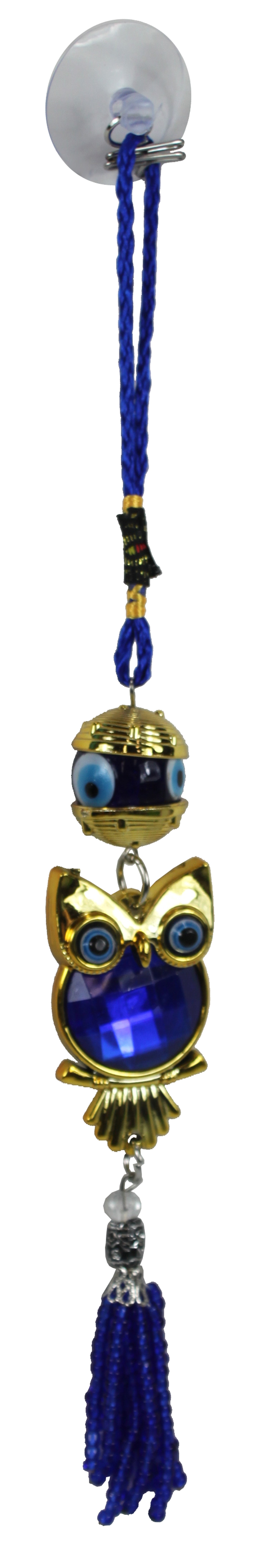 1826 - Blue Gold Owl Charm Hanger - |P-8| |A-10|