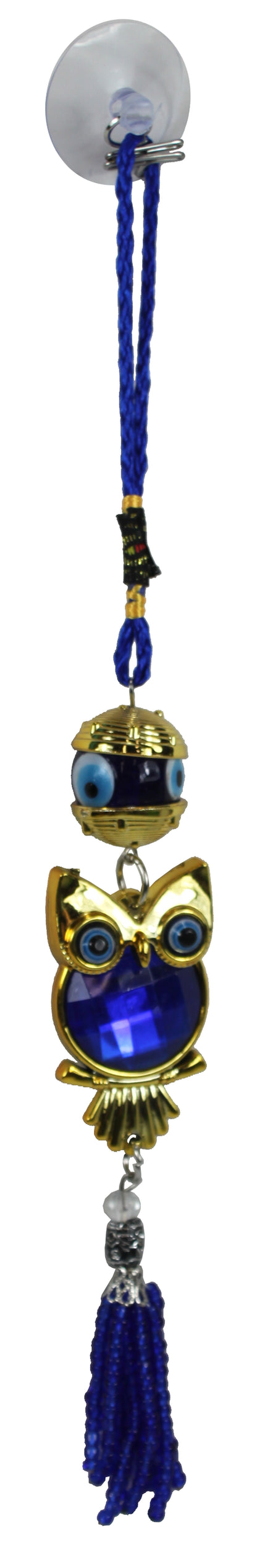 1826 - Blue Gold Owl Charm Hanger - |P-8| |A-10|