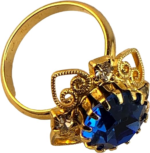 18539 - Gold Ring w/ Lg Blue Stone - [Clear-106]