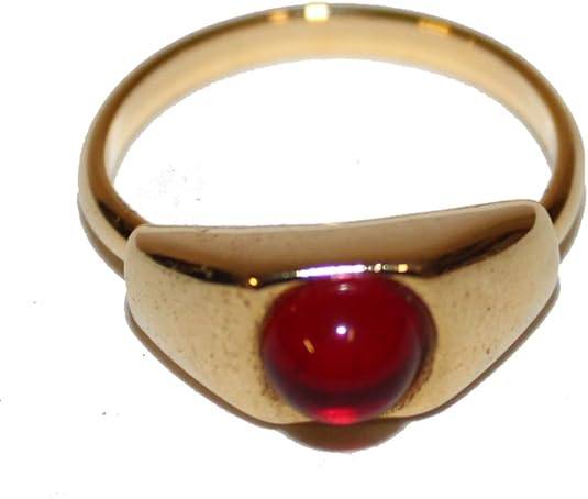 18594 - Small Gold Red Stone Ring - [PB-17 Front]