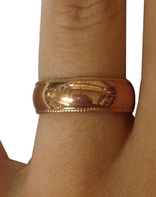18607 - Copper Ring w/Edging - [Clear-221]