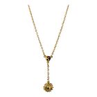 18621 - Yin Yang Flower Teardrop 16" Necklace - |Clear-106|