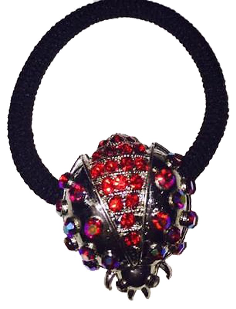 18659 - Red Ladybug Pony Tail Holder - [Clear-208]