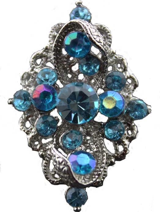 18670 - Silver Blue Jewel Ring - [Clear-205]
