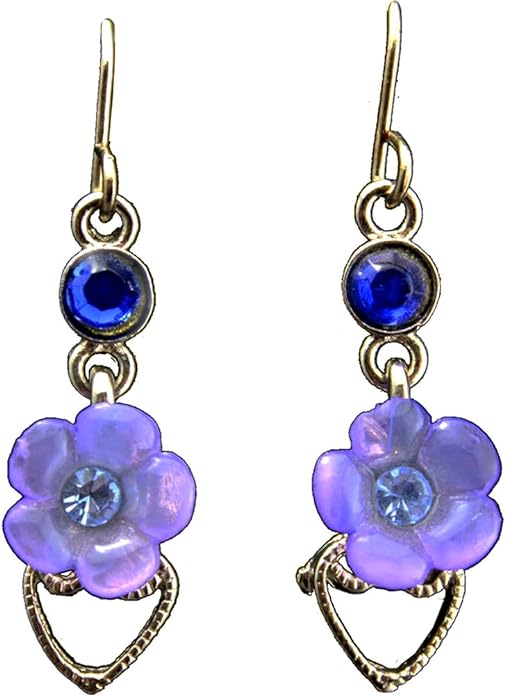 18691 - Silver Earrings w/Blue Stones - [Clear-205]