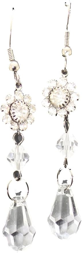 18696 - Sparkling Flower Necklace/Earrings Set - [PB-14 Front] NEED NEW PIC