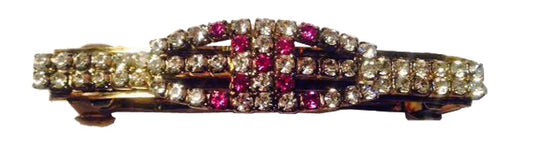 18717 - Crystal Barrette w/Purple Stones - [Clear-57]