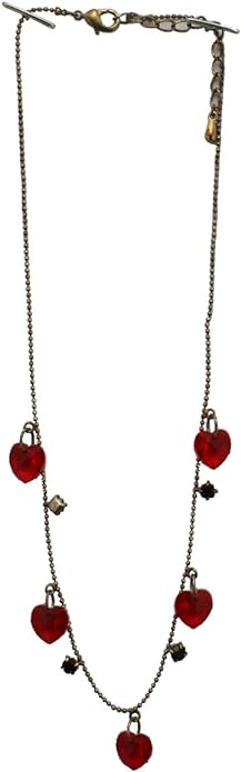 18753 - 18" Necklace w/Red Hearts - [Clear-204]
