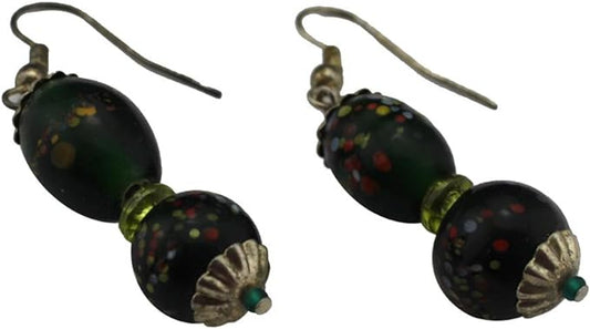 18760 - Green Double Stone Earrings - [Clear-218]