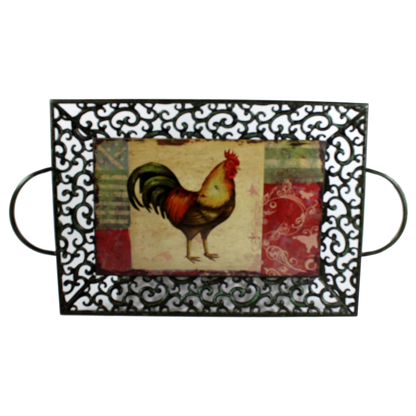 18797 - Metal Rooster Tray, 12x17 |17-17|