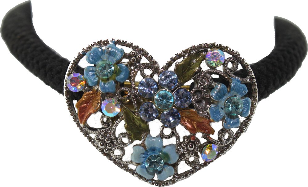 18864 - Sparkling Heart Ponytail Holder - [Clear-222]