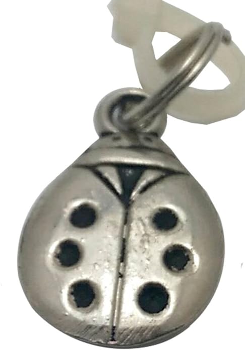 18961 - Silver Plain Ladybug Charm - [Clear-97]