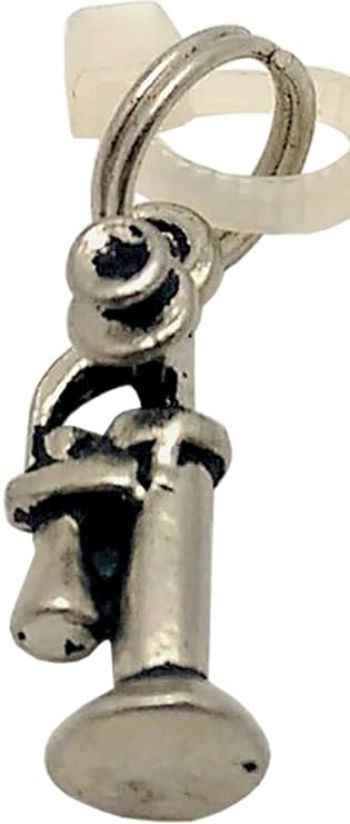 18966 - Mini Vintage Phone Charm - [Clear-97]