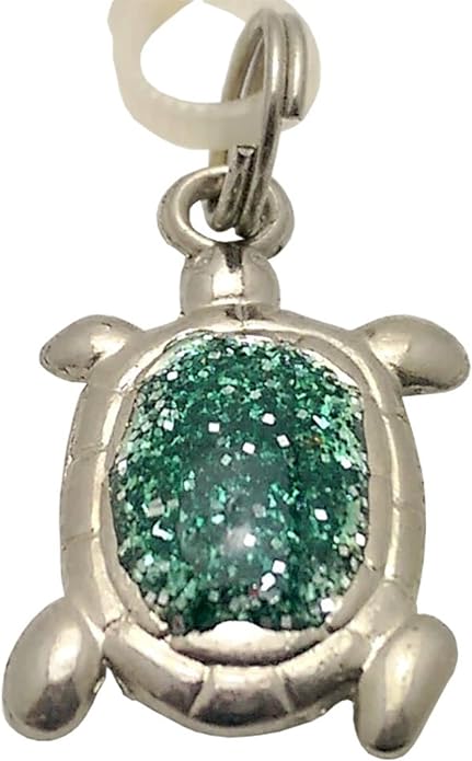 18971 - Silver Green Turtle Charm - [Clear-97]