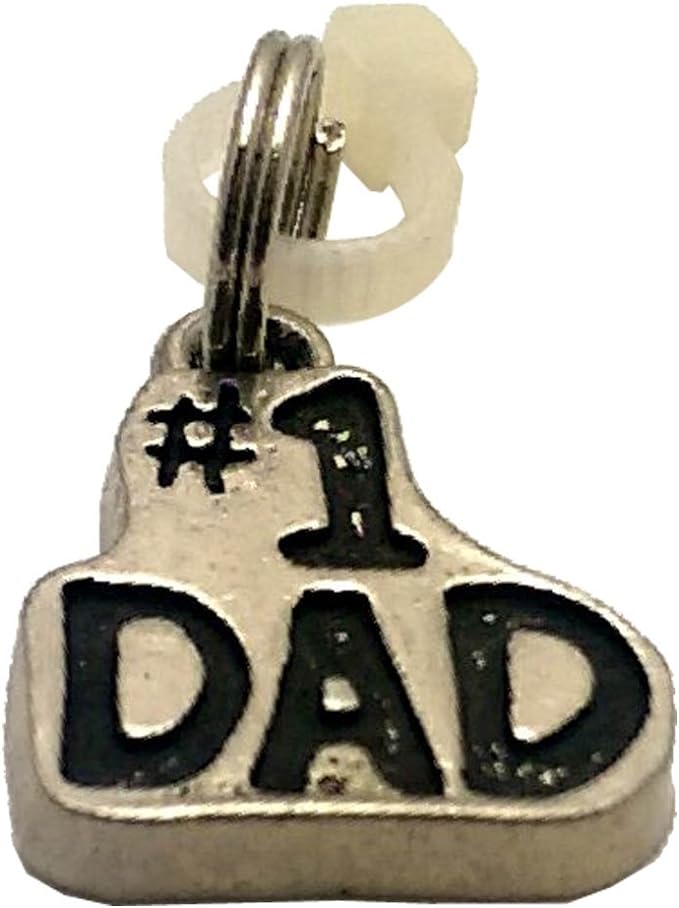 18987 - Silver Black #1 Dad Charm - [Clear-97]
