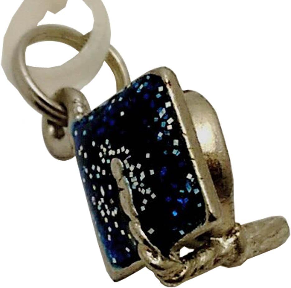 18992 - Blue Silver Grad Hat Charm - [Clear-97]