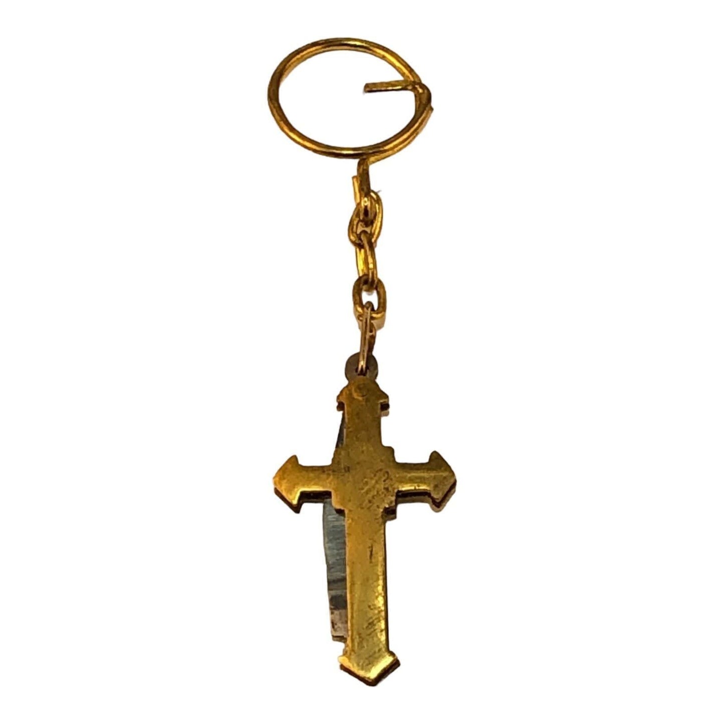 1900 - Keychain Brass Cross with Knife for Apparel and Handbag Accessories |DVD-43|