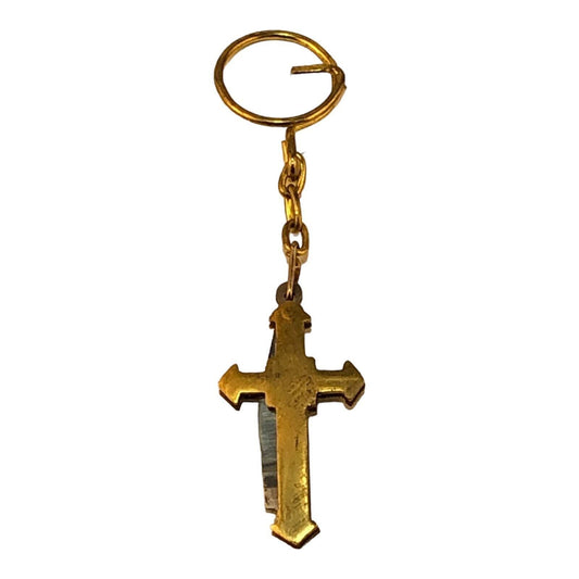 1900 - Keychain Brass Cross with Knife for Apparel and Handbag Accessories |DVD-43|
