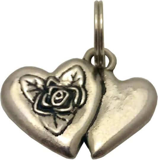 19012 - Double Heart with Rose Charm - [Clear-113]