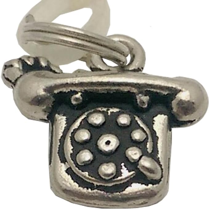 19022 - Vintage House Phone Charm - [Clear-129]