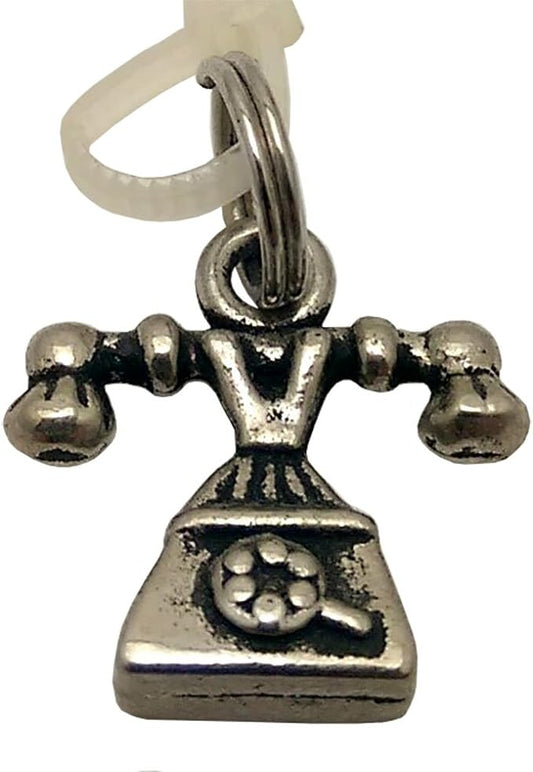19023 - Vintage Rotary Phone Charm - [Clear-129]