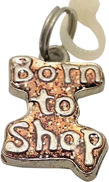 19025 - Orange Born to Shop Charm - [Clear-97]