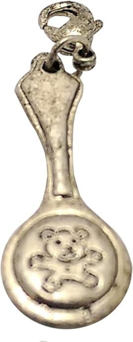 19047 - Baby Rattle Silver Toy Clip On Charm - [Clear-97]