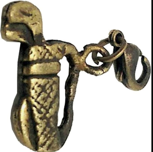 19052 - Gold Club Set Clip On Charm - [Clear-129]