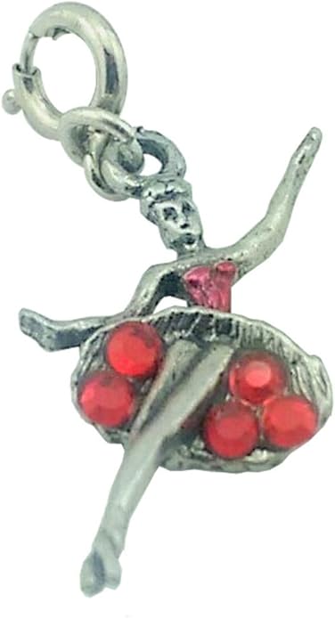 19058 - Red Ballerina Clip On Charm - [Clear-97]
