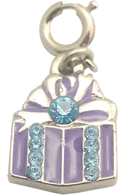 19065 - Asst Color Present Clip On Charm - [Clear-97]