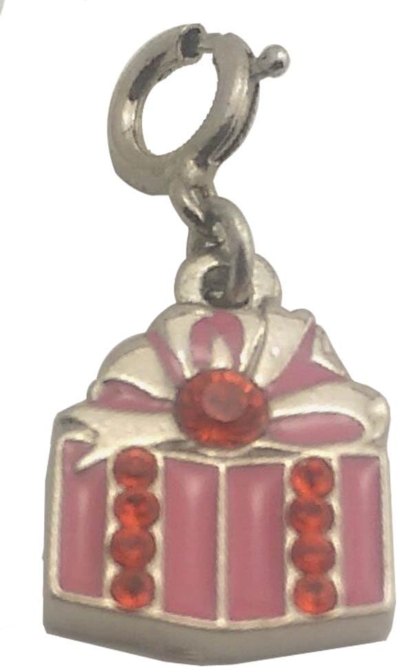 19065 - Asst Color Present Clip On Charm - [Clear-97]