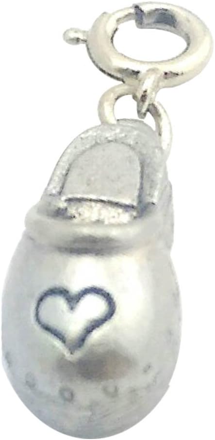 19066 - Shoe with Heart Clip On Charm - [Clear-97]