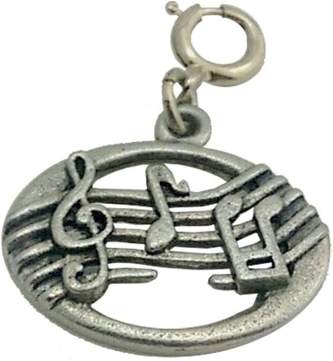 19088 - Music Note Clip On Charm - [Clear-129]