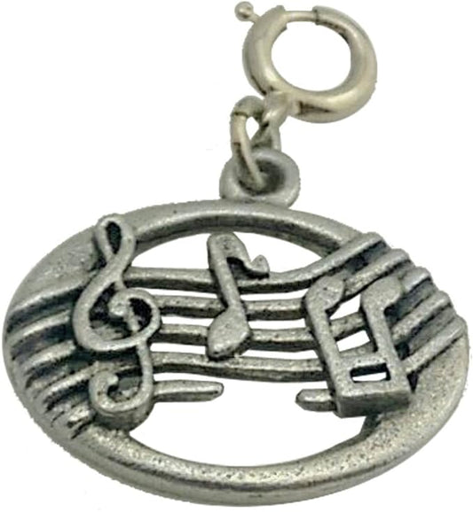 19088 - Music Note Clip On Charm - [Clear-129]